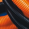 Труба ПНД гибкая гофр. д.50мм, лёгкая с протяжкой, 15м, цвет оранжевый